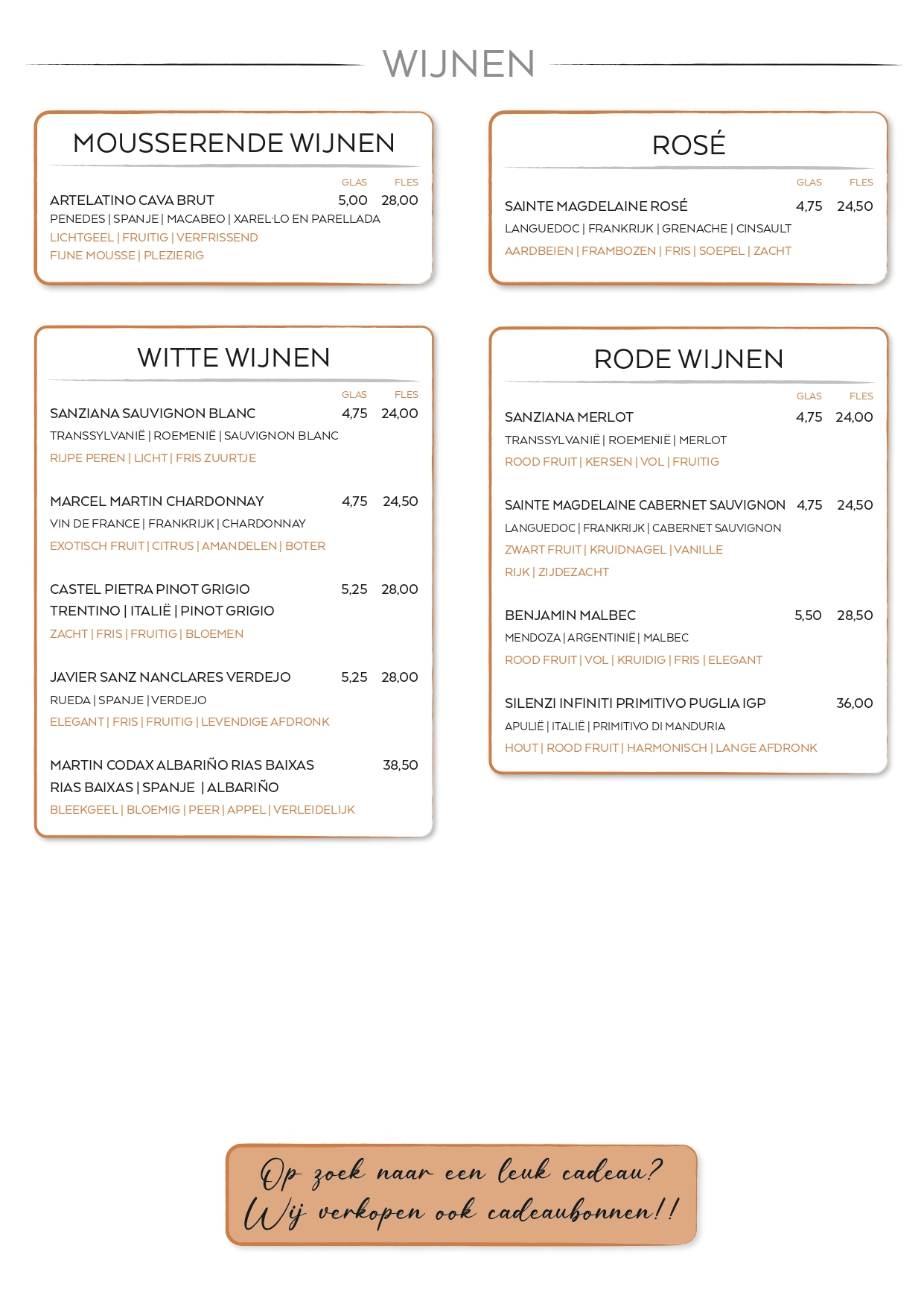 Wijnkaart
